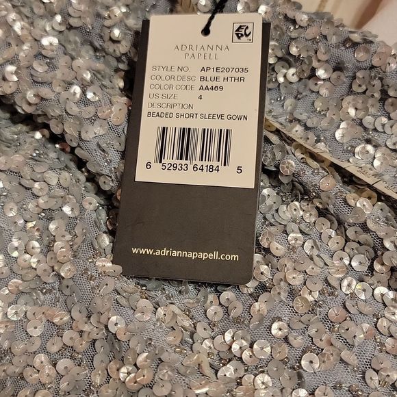 Adrianna Papell Womens Embellished Short Sleeves E - Picture 5 of 6